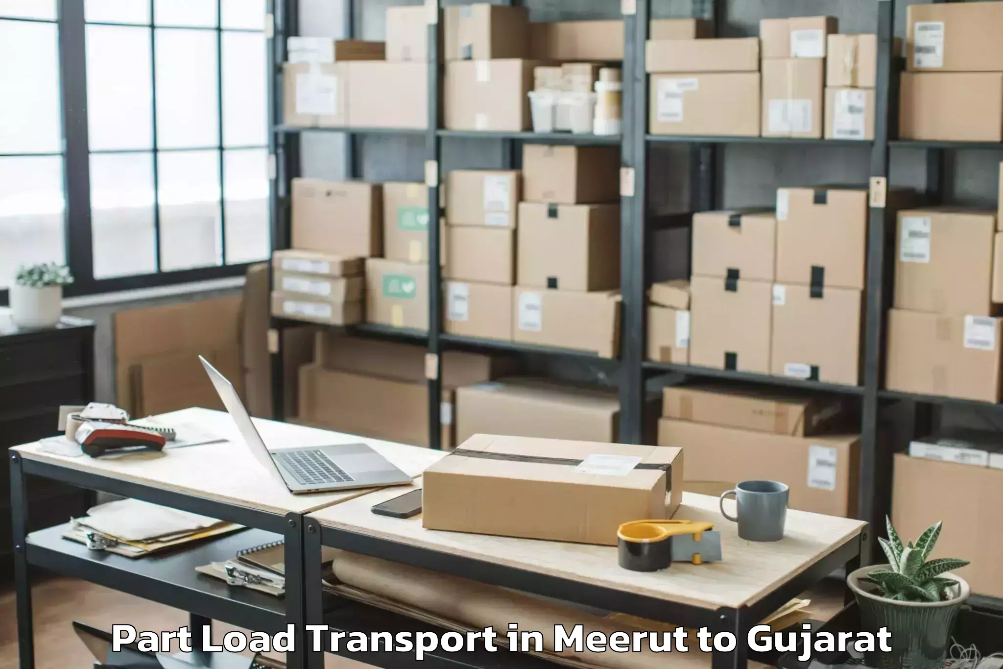 Hassle-Free Meerut to Vaghodia Part Load Transport